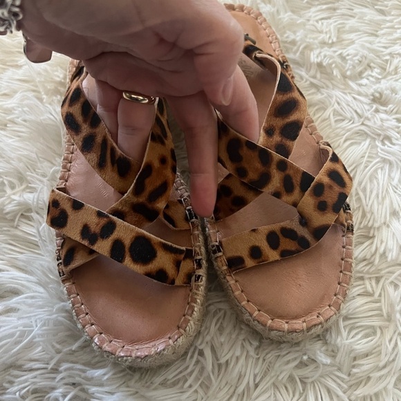 Madewell Malia Espadrille Sandal in Leopard Calf Hair - size 7 - Picture 6 of 9